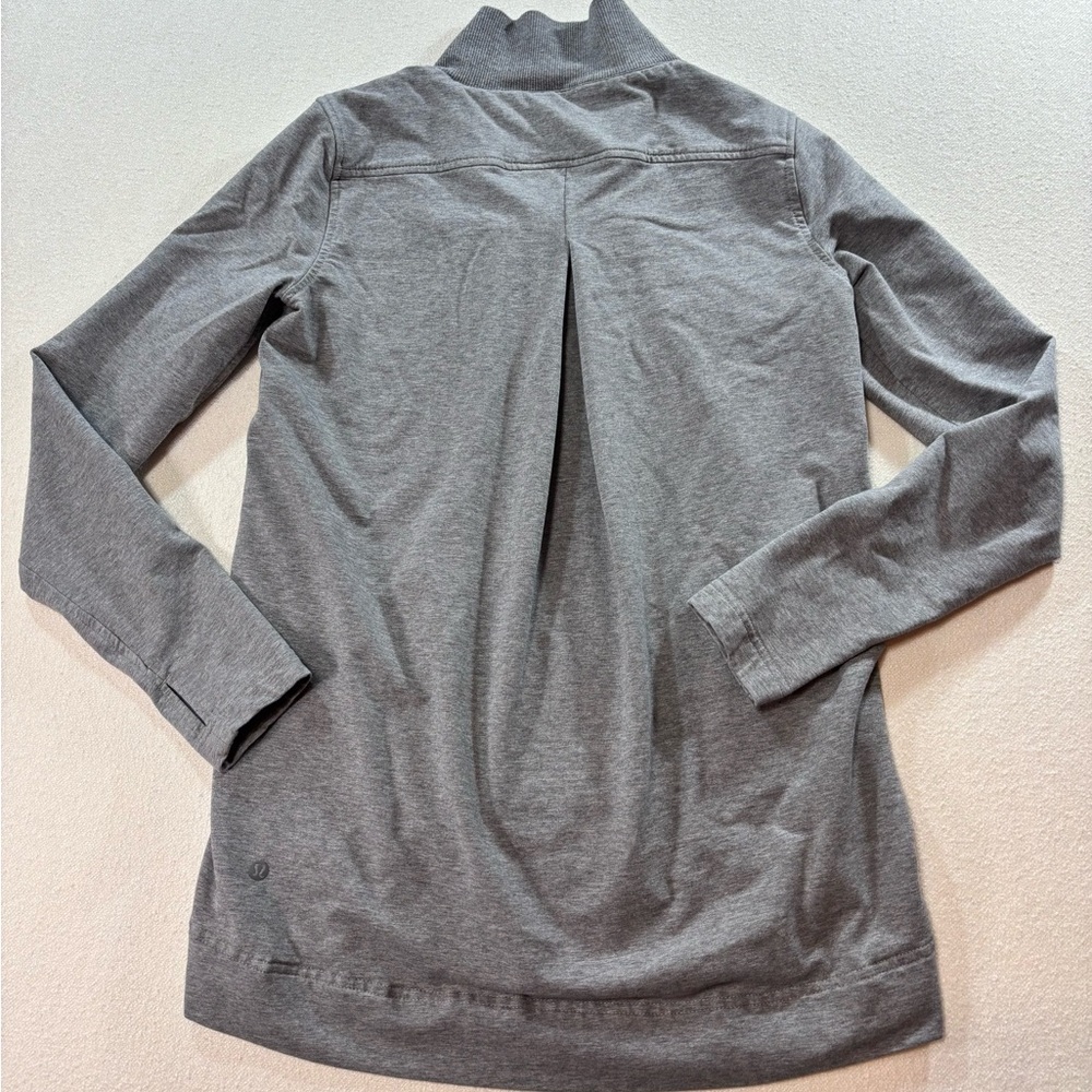 Lululemon Belle Wrap Jacket Gray Size 4 Asymmetrical French Terry Yoga - Picture 2 of 6